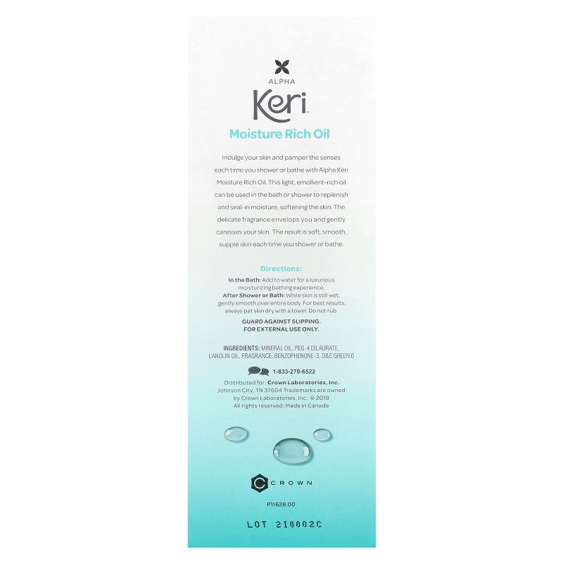 Keri Moisture Rich Shower Bath Oil, Clear, 8 Ounce - Image 3